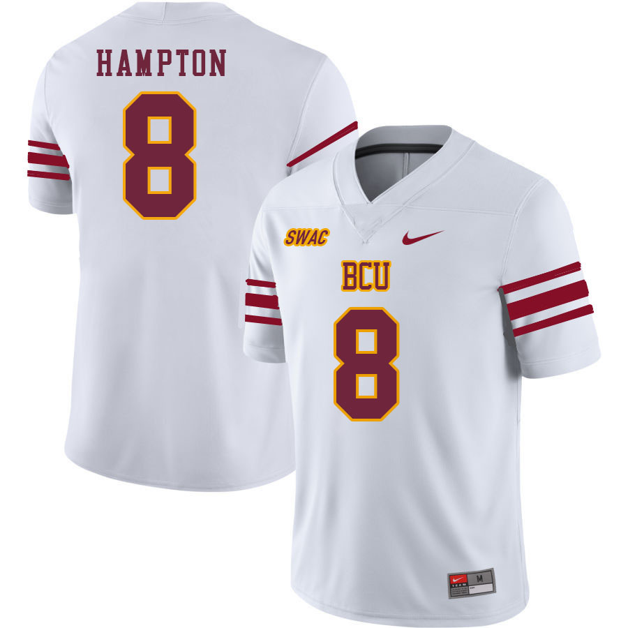 Men-Youth #8 Devuntray Hampton Bethune-Cookman Wildcats 2023 College Football Jerseys Stitched-White